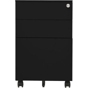 vidaXL Mobile File Cabinet Black Steel Office Storage Organiser Filing Cabinet - File Cabinet vidaXL Mobile File Cabinet Black Steel Office Storage Organiser Filing Cabinet - File Cabinet