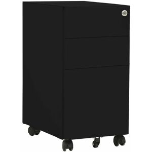 vidaXL Black Steel Mobile File Cabinet - Office Storage vidaXL Black Steel Mobile File Cabinet - Office Storage