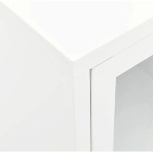 vidaXL White Steel and Glass TV Cabinet - TV cabinet vidaXL White Steel and Glass TV Cabinet - TV cabinet