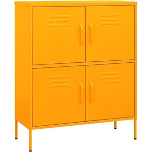 vidaXL Storage Cabinet Mustard Yellow Steel Home Sideboard Cupboard Bookcase - Storage Cabinet vidaXL Storage Cabinet Mustard Yellow Steel Home Sideboard Cupboard Bookcase - Storage Cabinet