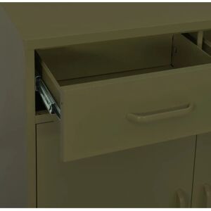 vidaXL Olive Green Steel Storage Cabinet - Industrial Sideboard vidaXL Olive Green Steel Storage Cabinet - Industrial Sideboard