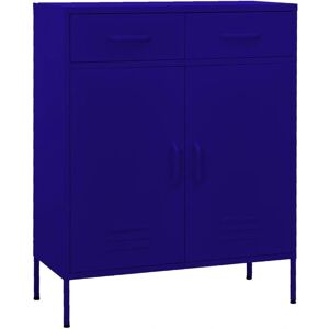 vidaXL Storage Cabinet Navy Blue Steel - 80x35x101.5 cm Storage Cabinet vidaXL Storage Cabinet Navy Blue Steel - 80x35x101.5 cm Storage Cabinet
