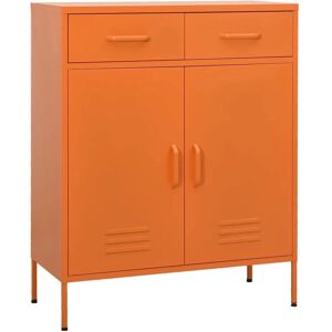 vidaXL Storage Cabinet Orange Steel - Modern Living Room Storage vidaXL Storage Cabinet Orange Steel - Modern Living Room Storage