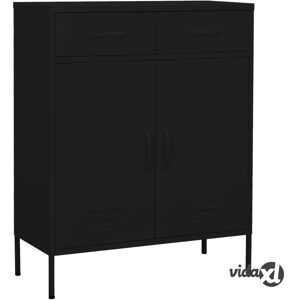 vidaXL Black Steel Storage Cabinet - Modern Industrial Storage Solution vidaXL Black Steel Storage Cabinet - Modern Industrial Storage Solution