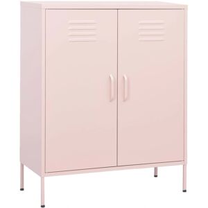 vidaXL Pink Steel Storage Cabinet - Durable Space Saver vidaXL Pink Steel Storage Cabinet - Durable Space Saver