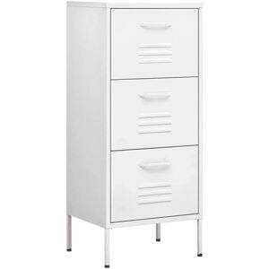vidaXL White Steel Storage Cabinet - Indoor Furniture - Sideboard - Modern Design vidaXL White Steel Storage Cabinet - Indoor Furniture - Sideboard - Modern Design