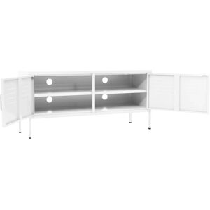 vidaXL 336233 White Steel TV Cabinet - TV Cabinet vidaXL 336233 White Steel TV Cabinet - TV Cabinet