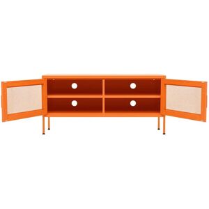 vidaXL Orange Steel TV Cabinet - 105x35x50 cm - Durable Media Unit vidaXL Orange Steel TV Cabinet - 105x35x50 cm - Durable Media Unit
