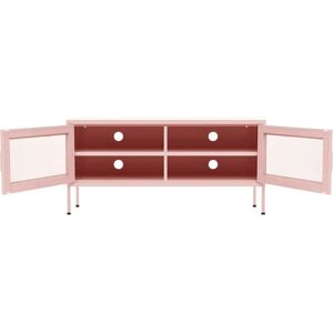 vidaXL Pink Steel TV Cabinet - 105x35x50 cm - Durable Media Unit vidaXL Pink Steel TV Cabinet - 105x35x50 cm - Durable Media Unit