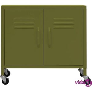 vidaXL Storage Cabinet Olive Green Steel Sideboard Cupboard Display Cabinet - Storage Cabinet vidaXL Storage Cabinet Olive Green Steel Sideboard Cupboard Display Cabinet - Storage Cabinet