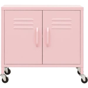 vidaXL Storage Cabinet Pink Steel Home Sideboard - Storage Cabinet vidaXL Storage Cabinet Pink Steel Home Sideboard - Storage Cabinet