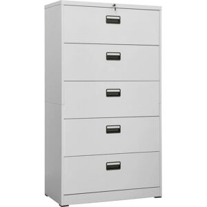 vidaXL Nova Light Grey Steel Lockable File Cabinet - Filing Cabinet vidaXL Nova Light Grey Steel Lockable File Cabinet - Filing Cabinet