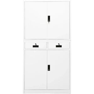 vidaXL Bürokasten Weiß - Stahl - 90x40x180 cm vidaXL Bürokasten Weiß - Stahl - 90x40x180 cm