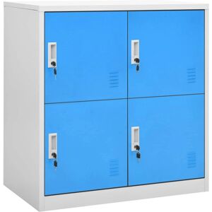 vidaXL Locker Cabinet Light Grey and Blue Steel Wardrobe School Office Locker vidaXL Locker Cabinet Light Grey and Blue Steel Wardrobe School Office Locker