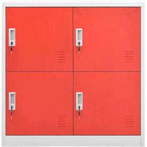 vidaXL Locker Cabinet Light Grey and Red Steel Wardrobe - Locker Cabinet vidaXL Locker Cabinet Light Grey and Red Steel Wardrobe - Locker Cabinet