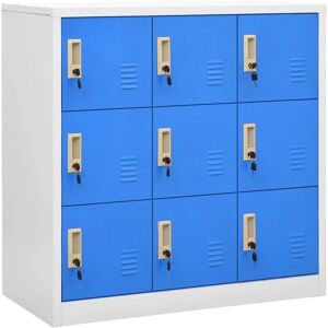 vidaXL Locker Cabinet Light Grey and Blue Steel Office Storage Cabinet - Locker Cabinet vidaXL Locker Cabinet Light Grey and Blue Steel Office Storage Cabinet - Locker Cabinet