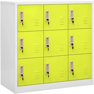 vidaXL Locker Cabinet Light Grey and Green Steel Office Storage - Storage Cabinet vidaXL Locker Cabinet Light Grey and Green Steel Office Storage - Storage Cabinet
