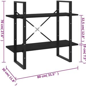 vidaXL 806458 Black 4-Shelf Bookcase - Bookcase vidaXL 806458 Black 4-Shelf Bookcase - Bookcase
