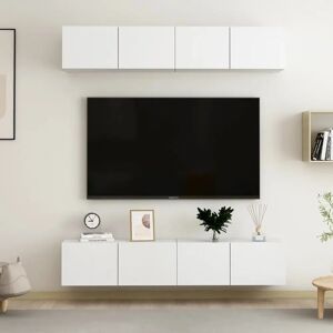 vidaXL 4x White TV Cabinets - Wall-mounted, Storage - Home Furniture vidaXL 4x White TV Cabinets - Wall-mounted, Storage - Home Furniture