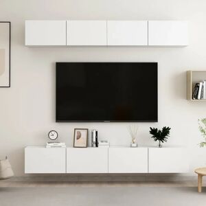 vidaXL 4x White TV Cabinets Wall-Mounted Storage - TV Cabinet vidaXL 4x White TV Cabinets Wall-Mounted Storage - TV Cabinet