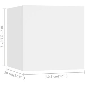 vidaXL 5-Piece White Wall-Mounted TV Cabinet Set - TV Furniture vidaXL 5-Piece White Wall-Mounted TV Cabinet Set - TV Furniture