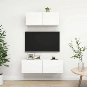 vidaXL White Wall-Mounted TV Cabinet Set - TV Storage Furniture vidaXL White Wall-Mounted TV Cabinet Set - TV Storage Furniture