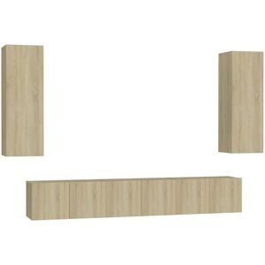 vidaXL 5 osainen seinälle asennettava TV-taso Sonoma tammi - TV-taso vidaXL 5 osainen seinälle asennettava TV-taso Sonoma tammi - TV-taso