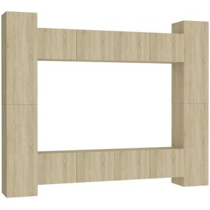 vidaXL 8 Piece TV Cabinet Set Sonoma Oak - TV Cabinet Set vidaXL 8 Piece TV Cabinet Set Sonoma Oak - TV Cabinet Set