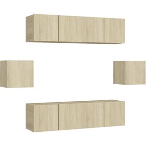 Set mobilier TV Sonoma Stejar - Montare pe Perete Set mobilier TV Sonoma Stejar - Montare pe Perete