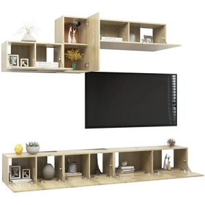 vidaXL TV Cabinet Set 6 Piece Sonoma Oak - TV Cabinet Set vidaXL TV Cabinet Set 6 Piece Sonoma Oak - TV Cabinet Set