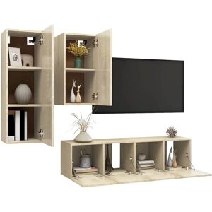 vidaXL 3079046 Sonoma Oak Wall-Mounted TV Cabinet - TV Cabinet vidaXL 3079046 Sonoma Oak Wall-Mounted TV Cabinet - TV Cabinet