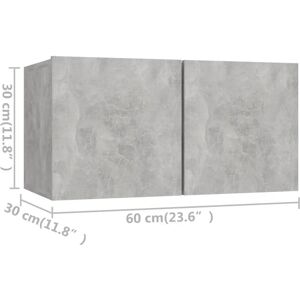 vidaXL 3079060 TV cabinet - Wall-mounted Grey 4 pcs vidaXL 3079060 TV cabinet - Wall-mounted Grey 4 pcs