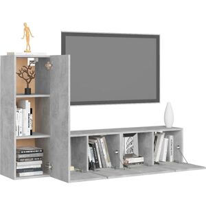 vidaXL 3 Piece TV Cabinet Set Concrete Grey - TV cabinet vidaXL 3 Piece TV Cabinet Set Concrete Grey - TV cabinet
