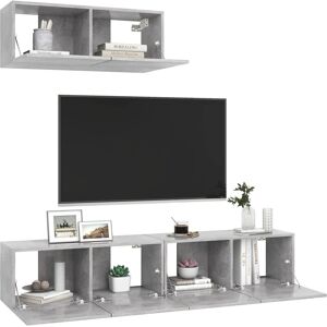 vidaXL 3x Concrete Grey TV Cabinets - TV Cabinets vidaXL 3x Concrete Grey TV Cabinets - TV Cabinets