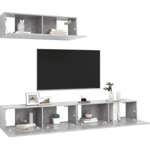 vidaXL 3x TV Cabinets Concrete Grey Engineered Wood - TV Cabinets vidaXL 3x TV Cabinets Concrete Grey Engineered Wood - TV Cabinets