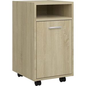 vidaXL Sonoma Oak Side Cabinet with Wheels - Side Cabinet vidaXL Sonoma Oak Side Cabinet with Wheels - Side Cabinet