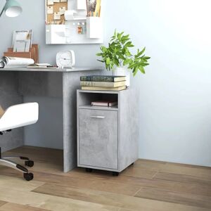 vidaXL Side Cabinet with Wheels Concrete Grey - Side Cabinet vidaXL Side Cabinet with Wheels Concrete Grey - Side Cabinet