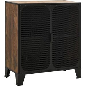 vidaXL Rustic Brown Metal MDF Storage Cabinet - Industrial Sideboard vidaXL Rustic Brown Metal MDF Storage Cabinet - Industrial Sideboard