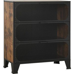 vidaXL Rustic Brown Metal MDF Storage Cabinet - 72x36x82 cm vidaXL Rustic Brown Metal MDF Storage Cabinet - 72x36x82 cm