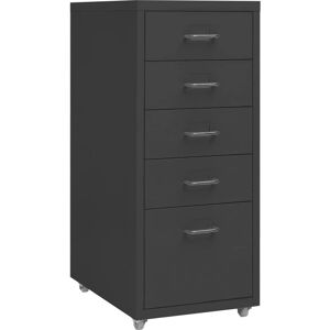 vidaXL Mobile File Cabinet Anthracite Metal Office Storage File Filing Cabinet vidaXL Mobile File Cabinet Anthracite Metal Office Storage File Filing Cabinet
