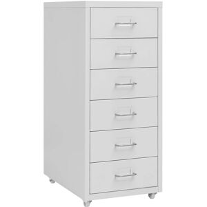 vidaXL Mobile File Cabinet Grey Metal Home Office Storage File Filing Cabinet - File Cabinet vidaXL Mobile File Cabinet Grey Metal Home Office Storage File Filing Cabinet - File Cabinet