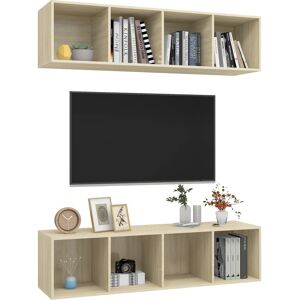 vidaXL 2x Wall-Mounted TV Cabinets Sonoma Oak - TV cabinet vidaXL 2x Wall-Mounted TV Cabinets Sonoma Oak - TV cabinet