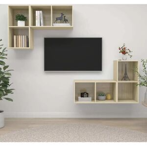 vidaXL Wall-Mounted TV Cabinet - Tölgy színű, 4 pcs, 37x37x72 cm - TV Cabinet vidaXL Wall-Mounted TV Cabinet - Tölgy színű, 4 pcs, 37x37x72 cm - TV Cabinet