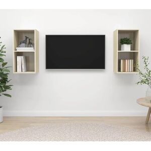 vidaXL Wall-mounted TV Cabinet - 2 Compartments - Brown vidaXL Wall-mounted TV Cabinet - 2 Compartments - Brown