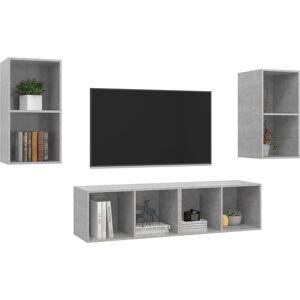 vidaXL Wall-mounted TV Cabinets - 4 pcs - Concrete Grey - TV Cabinets vidaXL Wall-mounted TV Cabinets - 4 pcs - Concrete Grey - TV Cabinets