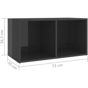 vidaXL 3080059 Grey High Gloss TV Cabinet - TV cabinet vidaXL 3080059 Grey High Gloss TV Cabinet - TV cabinet