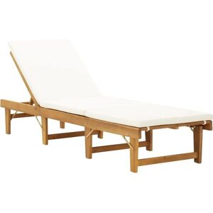 Maisonchic - Justerbar Sammenklappelig Træ Solseng med Pude - Solseng Maisonchic - Justerbar Sammenklappelig Træ Solseng med Pude - Solseng