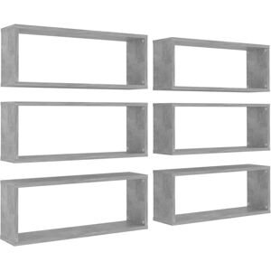 vidaXL Wall Shelves Concrete Grey 6 pcs - Wall Shelves vidaXL Wall Shelves Concrete Grey 6 pcs - Wall Shelves