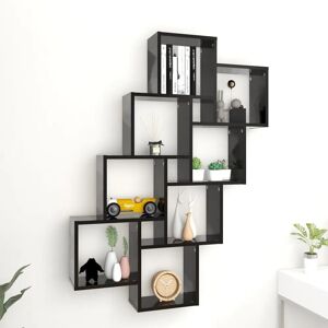 vidaXL Wall Cube Shelf Black - Wall-Mounted Floating Shelf - 90x15x119 cm vidaXL Wall Cube Shelf Black - Wall-Mounted Floating Shelf - 90x15x119 cm