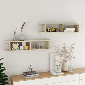 vidaXL 2x Sonoma Oak Wall Shelves - Wall Shelf 2 pcs vidaXL 2x Sonoma Oak Wall Shelves - Wall Shelf 2 pcs